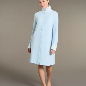 Giacca da camera lunga e aperta in cotton eco pile  - Fant. Sky Blue