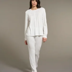 Pigiama serafino in Interlock Micromodal - Avorio