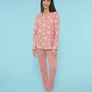 Pigiama a serafino con pecorelle in Cotton Eco Pile - Fant.Pesco