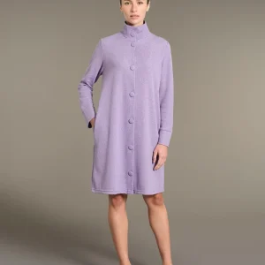 Vestaglia corta in Cotton Eco Pile e Lurex - Lilla