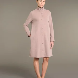 Vestaglia corta in Cotton Eco Pile e Lurex - Terra