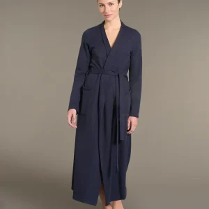 Vestaglia lunga alla caviglia in Cotton Eco Pile e Lurex - Tenebre