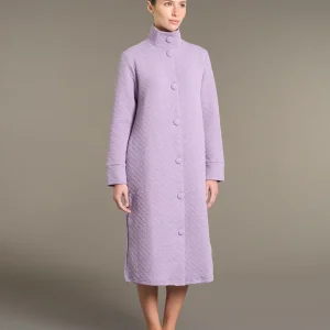 Vestaglia lunga con bottoni in trapuntino - Lilla