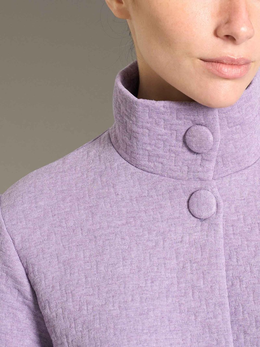 Vestaglia lunga con bottoni in trapuntino - Lilla - immagine 4