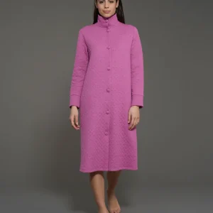 Vestaglia lunga con bottoni in trapuntino - Red Violet