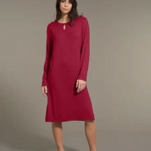 Camicia da notte lunga in interlock micromodal - Tibetan Red