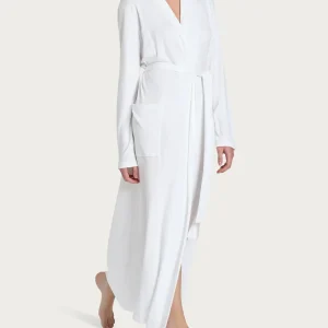 Vestaglia lunga in interlock micromodal - Avorio