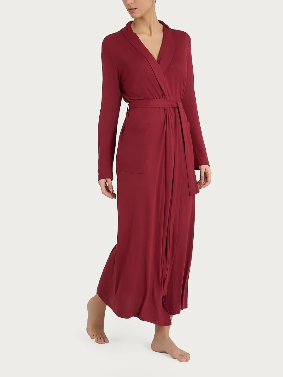 Vestaglia lunga in interlock micromodal - Tibetan Red