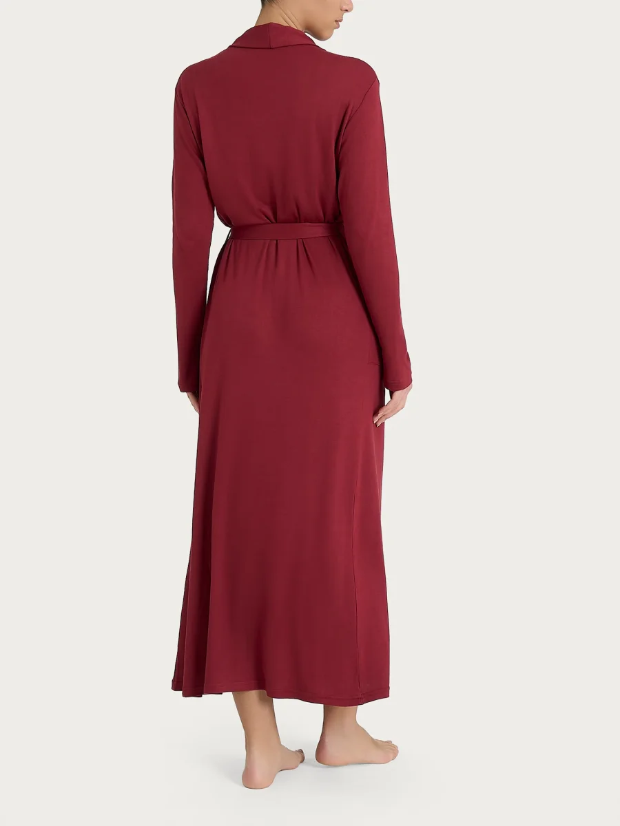 Vestaglia lunga in interlock micromodal - Tibetan Red - immagine 3