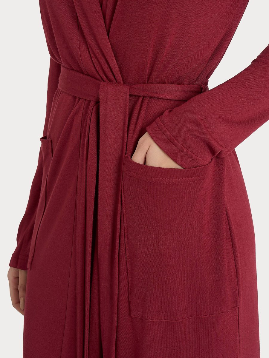 Vestaglia lunga in interlock micromodal - Tibetan Red - immagine 4