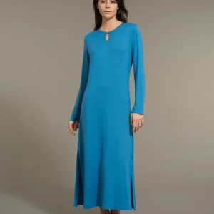 Camicia da notte lunga in interlock micromodal - Vallarta Blue