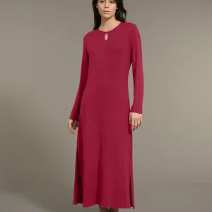 Camicia da notte lunga in interlock micromodal - Tibetan Red