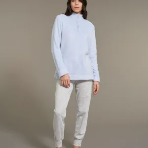 Pigiama serafino in Polar Fleece - Xenon Blue