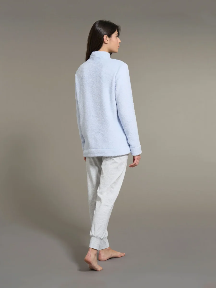 Pigiama serafino in Polar Fleece - Xenon Blue - immagine 3