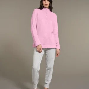 Pigiama serafino in Polar Fleece - Mauve Mist