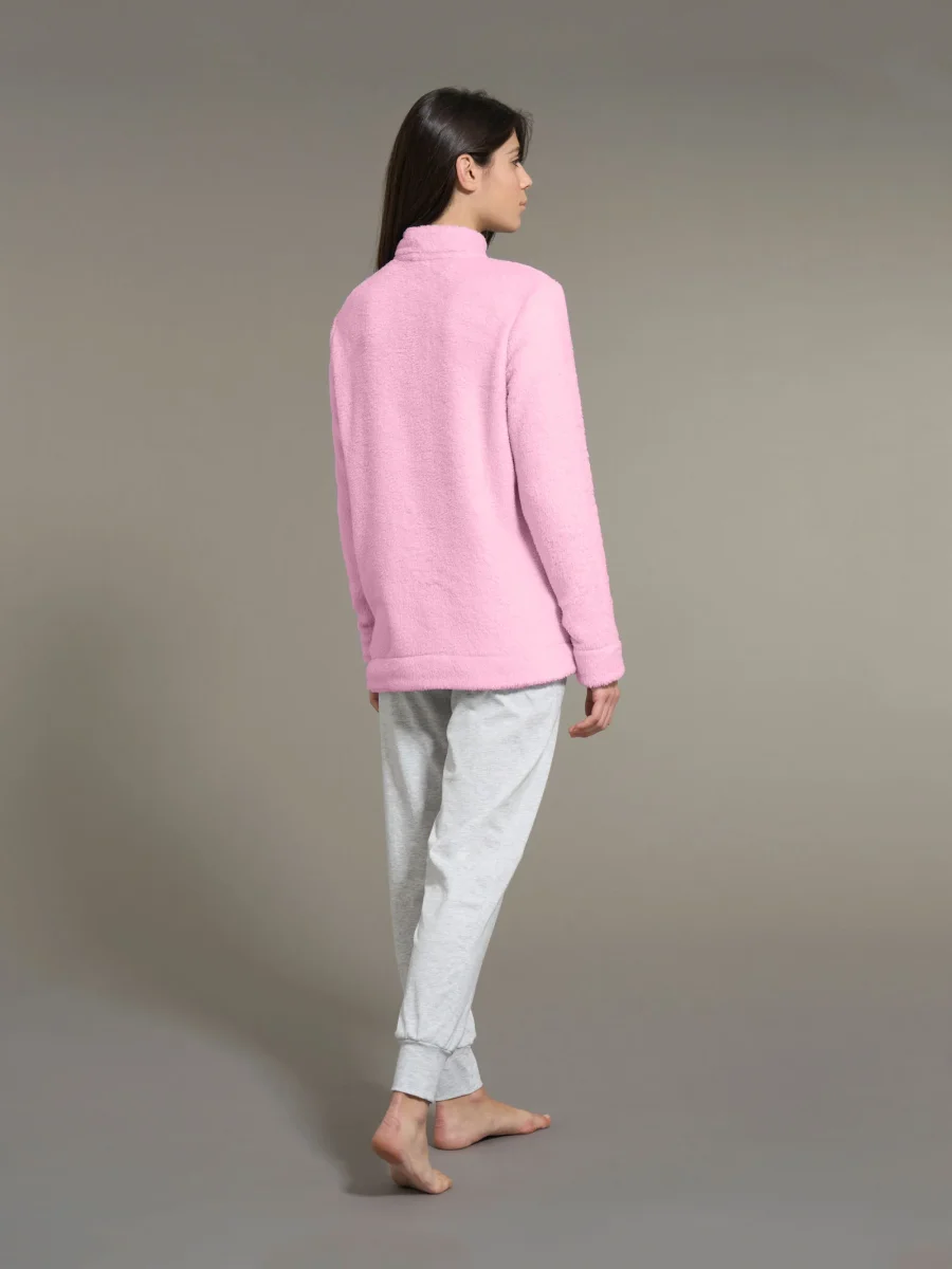 Pigiama serafino in Polar Fleece - Mauve Mist - immagine 3