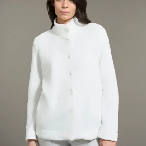 Giacca aperta in polar fleece - Avorio