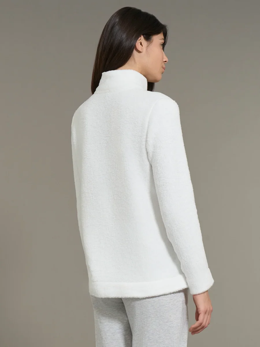 Giacca aperta in polar fleece - Avorio - immagine 3