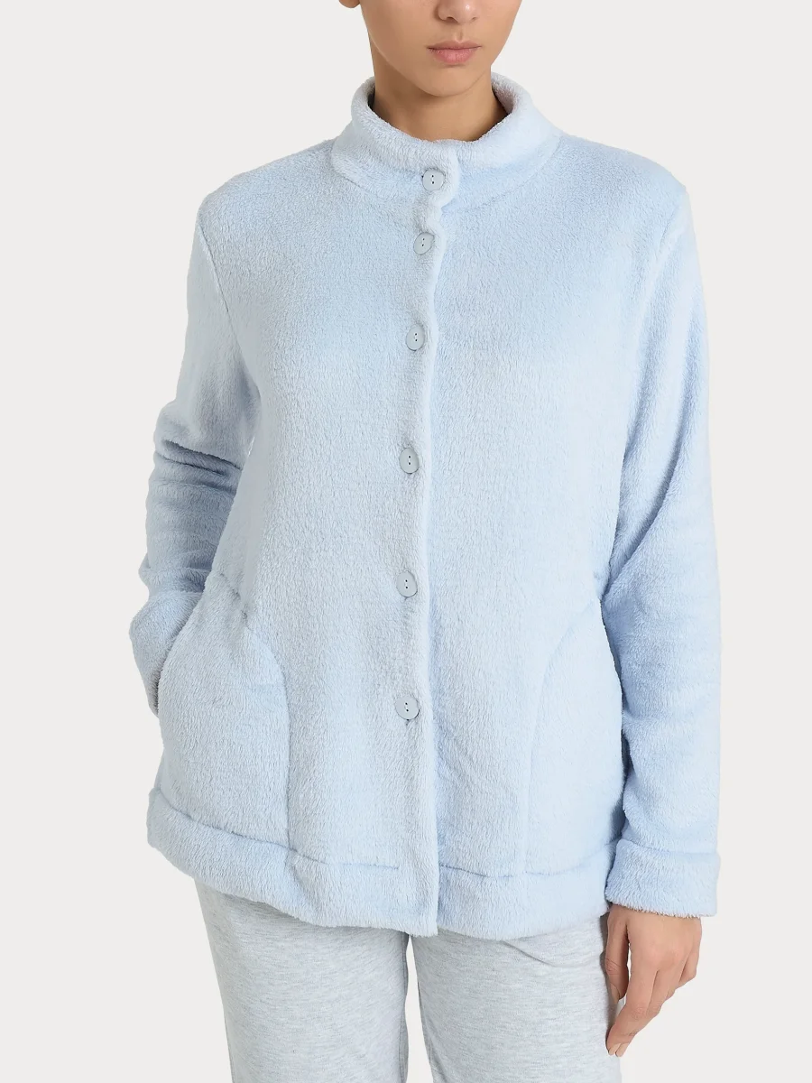 Giacca aperta in polar fleece - Xenon Blue