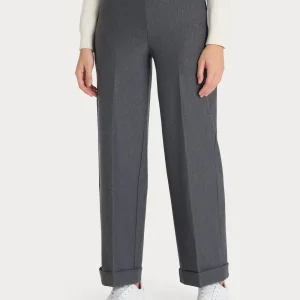 Pantalone modellante alla caviglia in tessuto compact - Ardesia Mel.