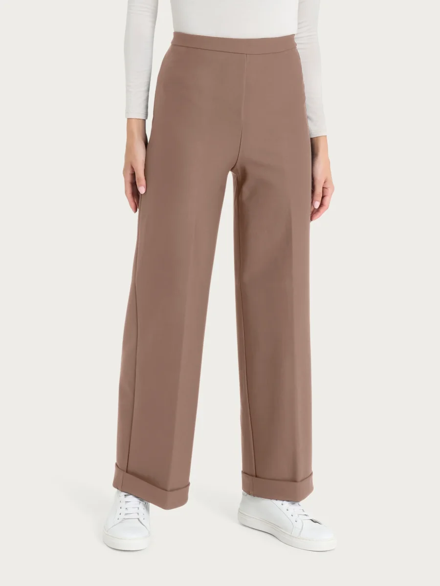 Pantalone modellante alla caviglia in tessuto compact - Pine Bark - immagine 2