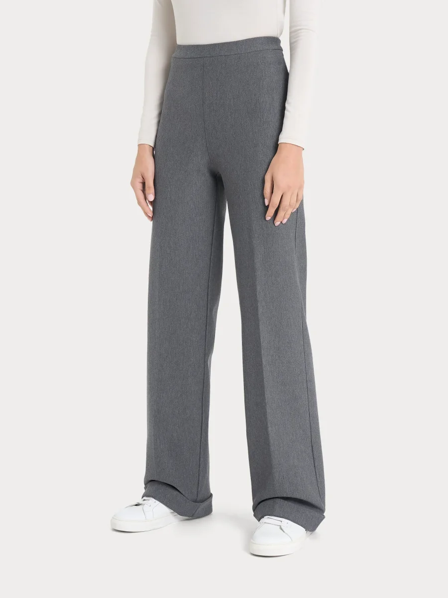 Pantalone modellante ampio in tessuto compact - Ardesia Mel. - immagine 2