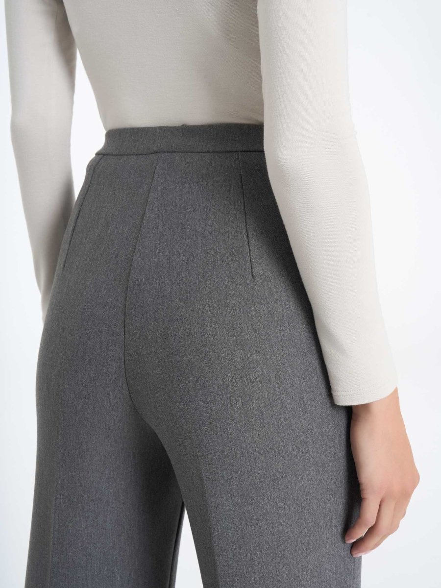 Pantalone modellante ampio in tessuto compact - Ardesia Mel. - immagine 4