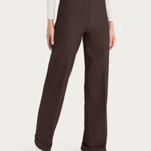 Pantalone modellante ampio in tessuto compact - Chocolate Torte