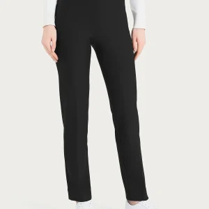 Pantalone modellante dritto con tasche in Compact - Nero