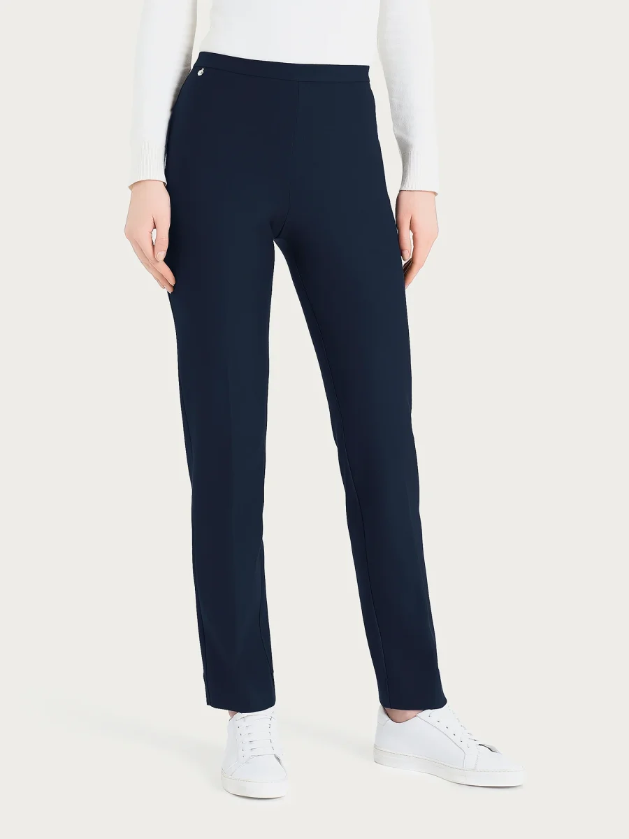 Pantalone modellante dritto con tasche in Compact - Persia - immagine 2
