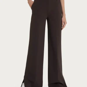 Pantalone a palazzo con tasche in Compact Light - Chocolate Torte