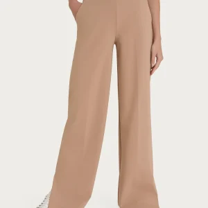 Pantalone a palazzo con tasche in Compact Light - Warm Taupe