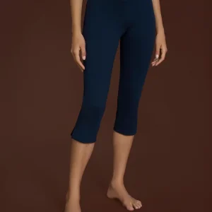 beYOUtiful Homewear – Leggings a pinocchietto in maglia denim - Bleu