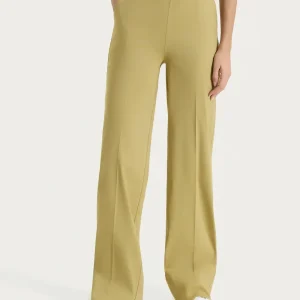 Pantalone ampio con tasche e risvolto in Super Fresh - Khaki