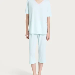 Pigiama tinta unita con scollo a V in Jersey di cotone - Salt Air