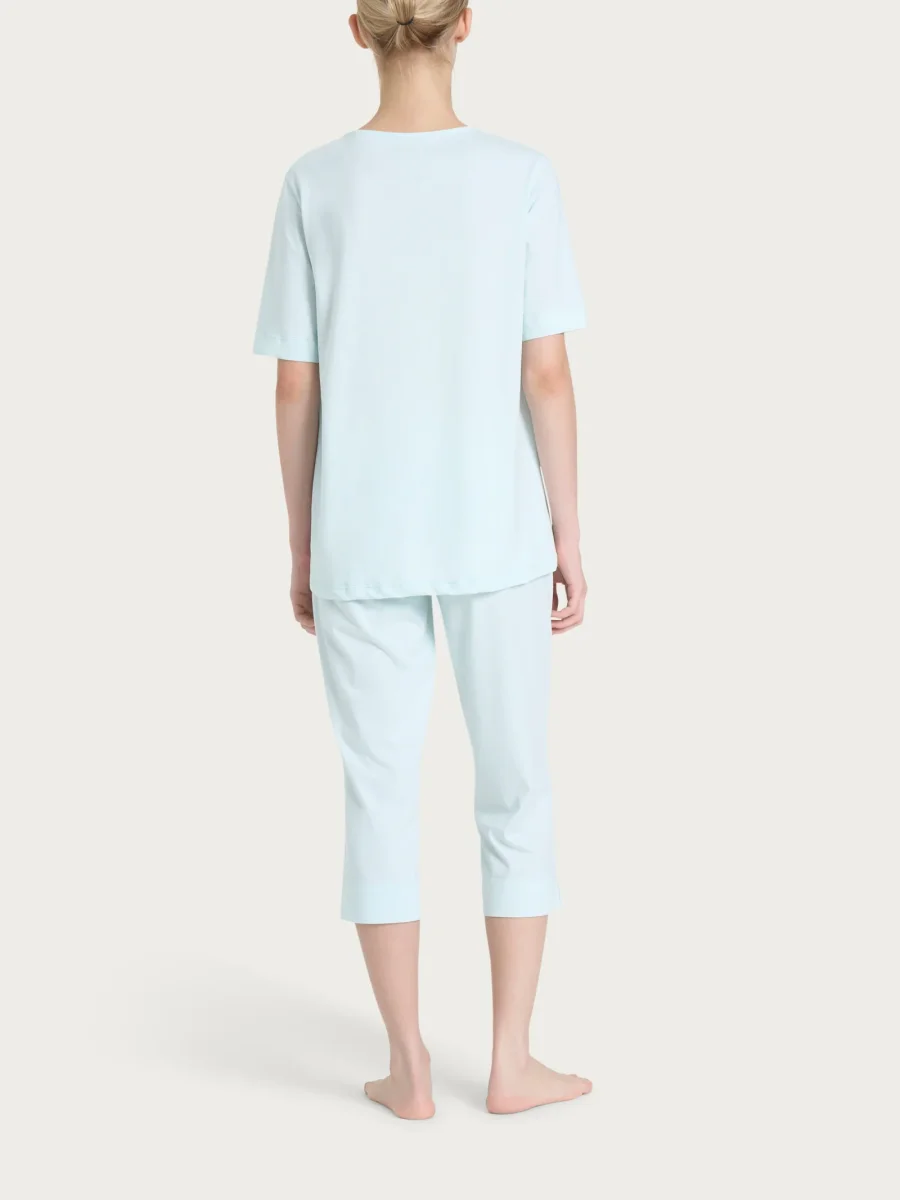 Pigiama tinta unita con scollo a V in Jersey di cotone - Salt Air - immagine 3