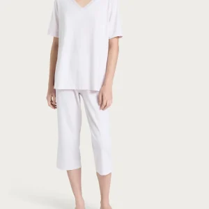 Pigiama tinta unita con scollo a V in Jersey di cotone - Orchid Tint