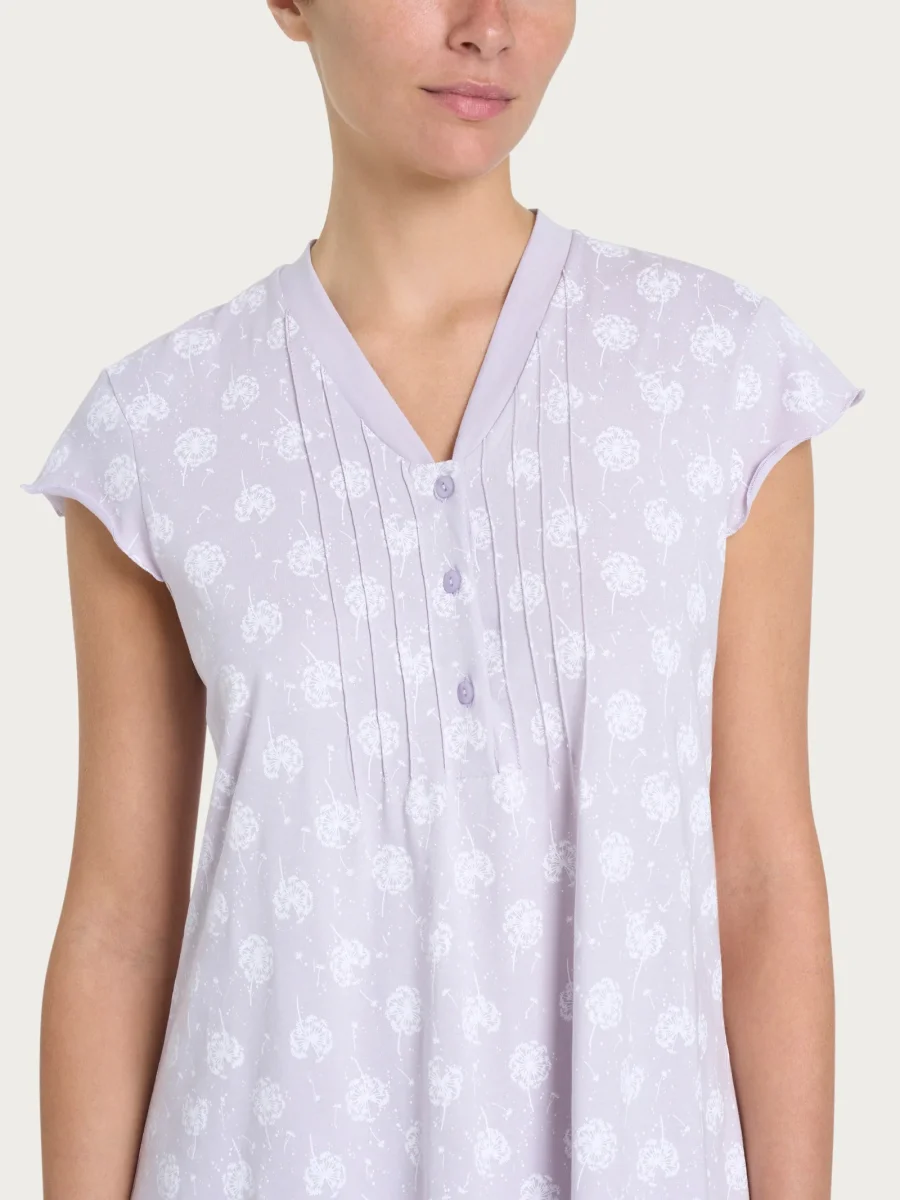 Camicia da notte aperta con nervature in Jersey di cotone - Fant. Thistle - immagine 4