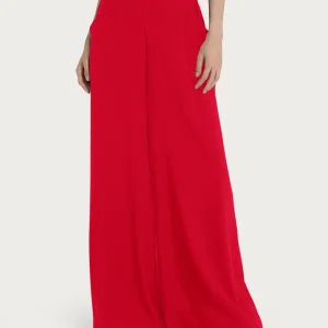 Pantalone a palazzo con tasche in Ecoseta - Salsa