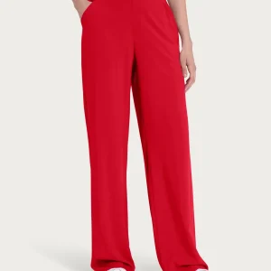 Pantalone ampio con tasche in Ecoseta - Salsa