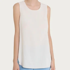 Top a spalla larga con inserto laterale in Misto Viscosa - Champignon