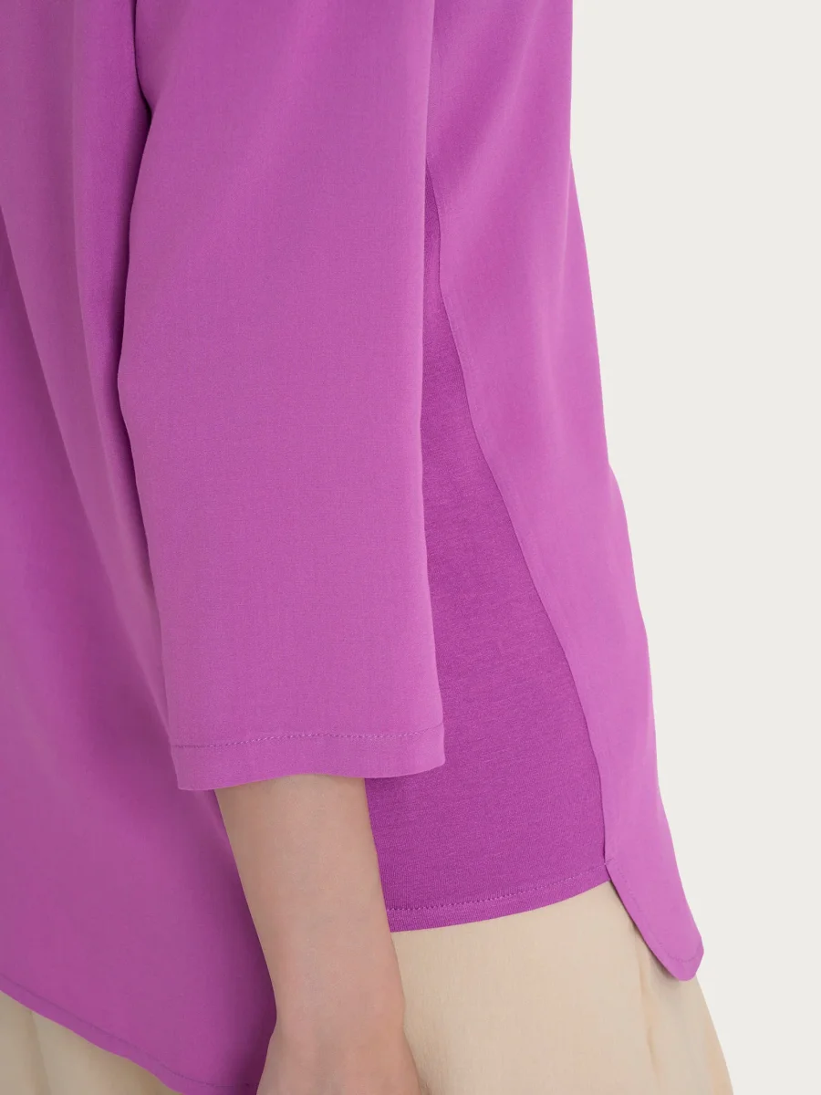 Maglia girocollo con inserto laterale in Misto Viscosa - Cattleya Orchid - immagine 4