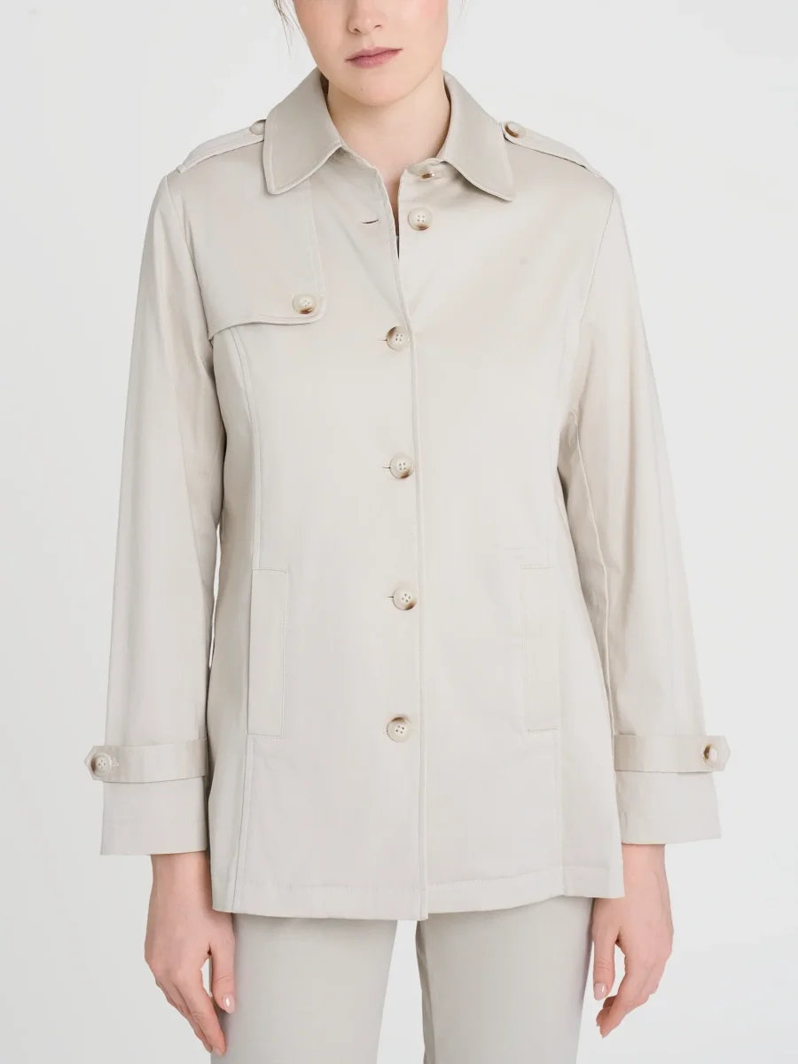 Trench in Satin Power WR - Champignon