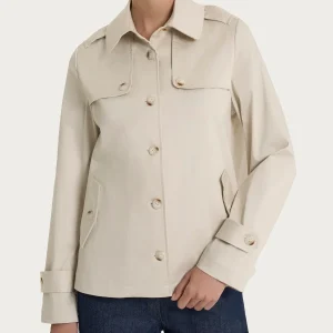 Trench corto in Satin Power WR - Champignon