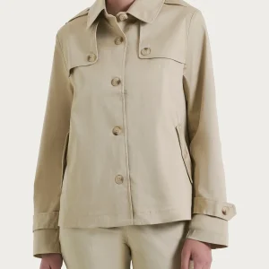 Trench corto in Satin Power WR - Irish Cream