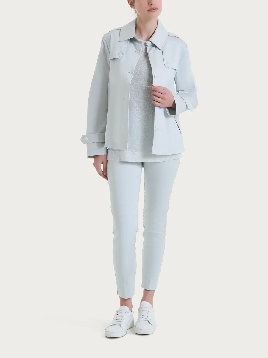 Trench corto in Satin Power WR - Dawn Blue - immagine 6