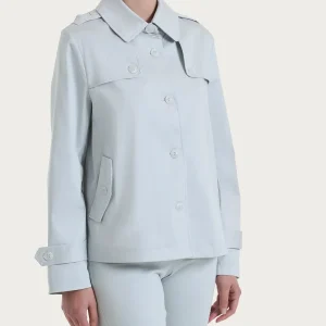 Trench corto in Satin Power WR - Dawn Blue