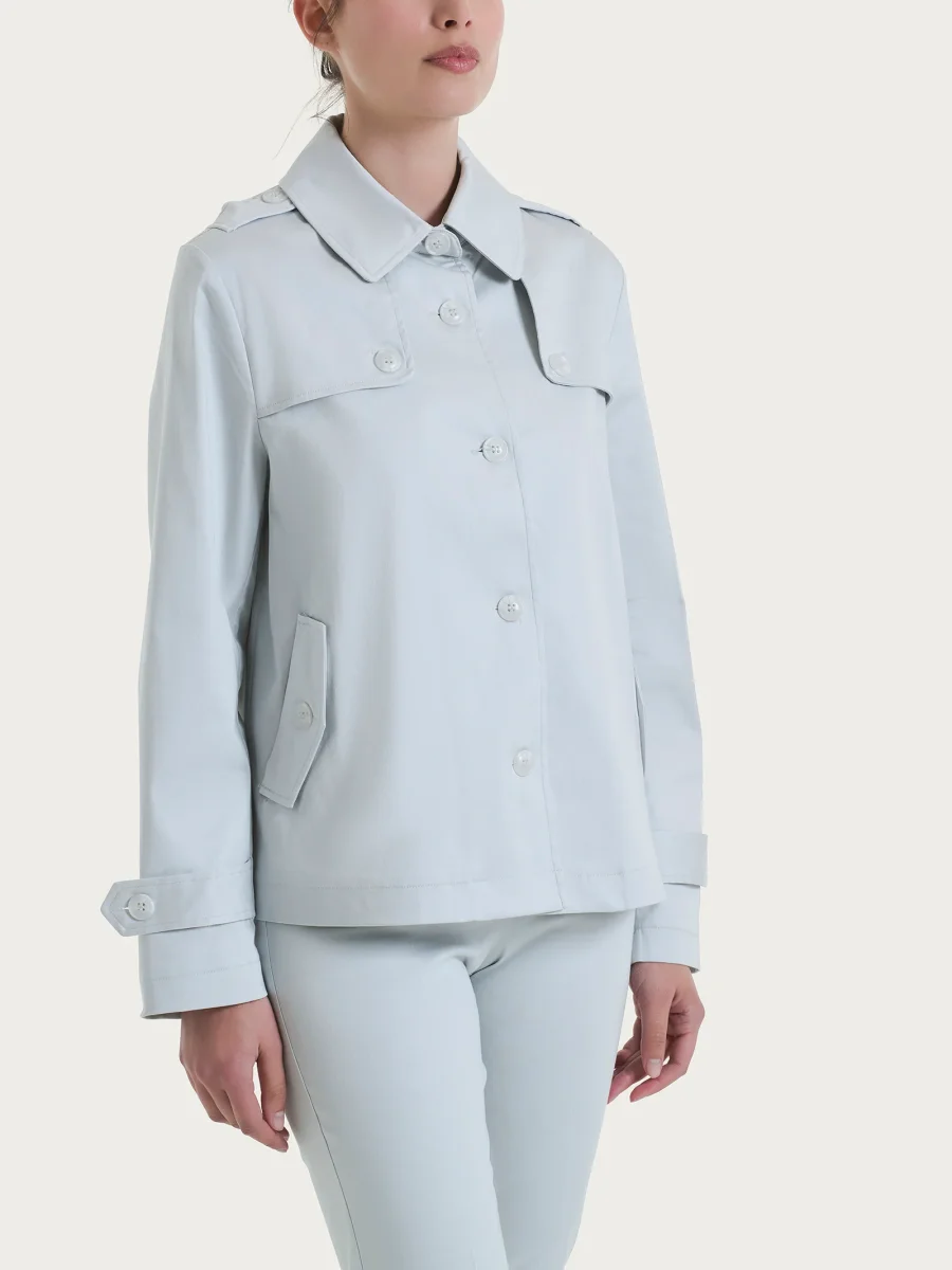 Trench corto in Satin Power WR - Dawn Blue