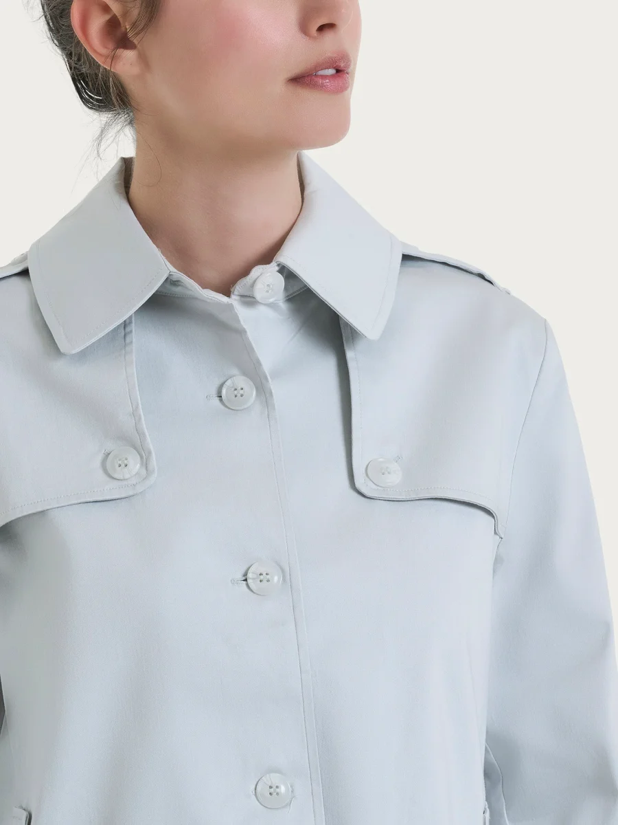 Trench corto in Satin Power WR - Dawn Blue - immagine 4