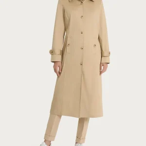 Trench lungo in Satin Power WR - Irish Cream